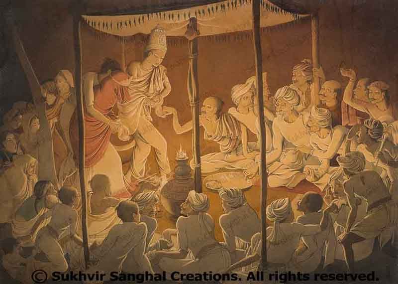 saptpadi painting by sukhvir sanghal